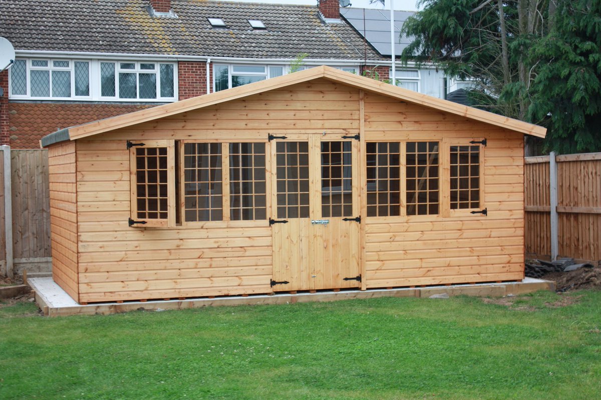 This is our 18 x10’ summer house one of the biggest outbuildings in our extensive range! Perfect for lounging in during those summer months!