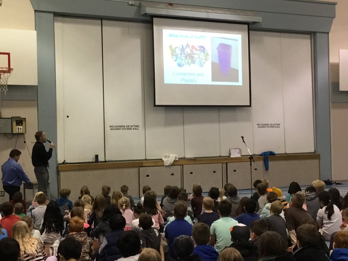 HammondSD42's tweet photo. Starting our morning with an assembly on our new waste management system. #greenbins #Recycle #limitwaste #learning #environment #doourpart #compost #sd42 #reduce https://t.co/6gR9NCF8jd