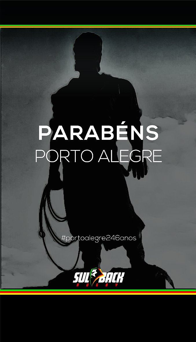 SulBack's tweet photo. Parabéns Porto Alegre! Uma homenagem à valorosa capital gaúcha, berço do @GuascaRugby, @SanDiegoRugby e @CharruaRugby no 246º aniversário. #portoalegre246anos #PortoAlegre #rugby #jogamosrugby https://t.co/fynpV9nDNI