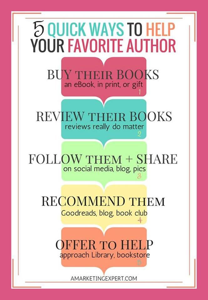 AuthorSLouise's tweet image. Ways you can help an indie author... #authorsoftwitter #indieauthor #helpanauthor #helpanauthorleaveareview