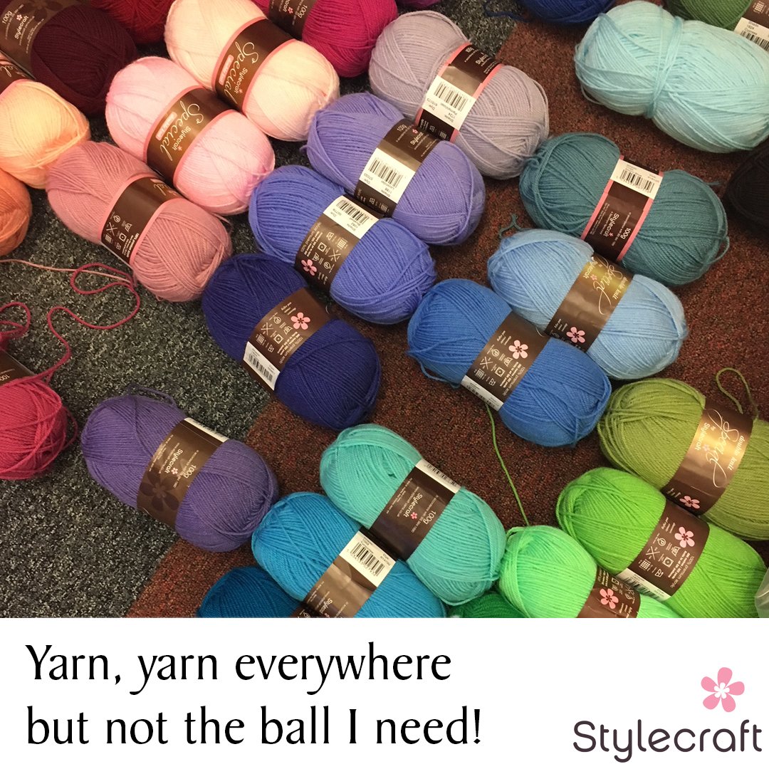 StylecraftYarn's tweet photo. How can we have so much yarn but when we find the perfect project, the yarn we have just won't do! #Stylecraft #StylecraftMeme https://t.co/mqL9BRCRU9