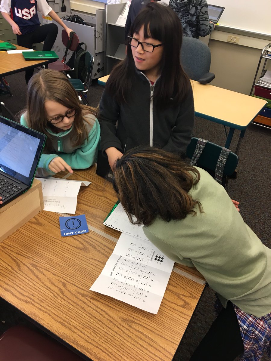 mrcrofts_class's tweet photo. Reading Braille to help us #breakout! https://t.co/lsLXKUGcx2
