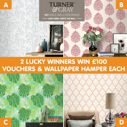 bmstores's tweet photo. 🍀#COMPETITION TIME🍀

To launch our EXCLUSIVE Turner &amp; Gray Paste the Wall wallpaper, we're giving 2 winners £100 of B&amp;M vouchers PLUS a Wallpaper Hamper EACH!

For a chance to #WIN - FLW/RT &amp; comment WHICH of these FOUR Turner &amp; Gray wallpapers you'd pick! Ends 9am 29/03/18 https://t.co/RZGobVSK0d