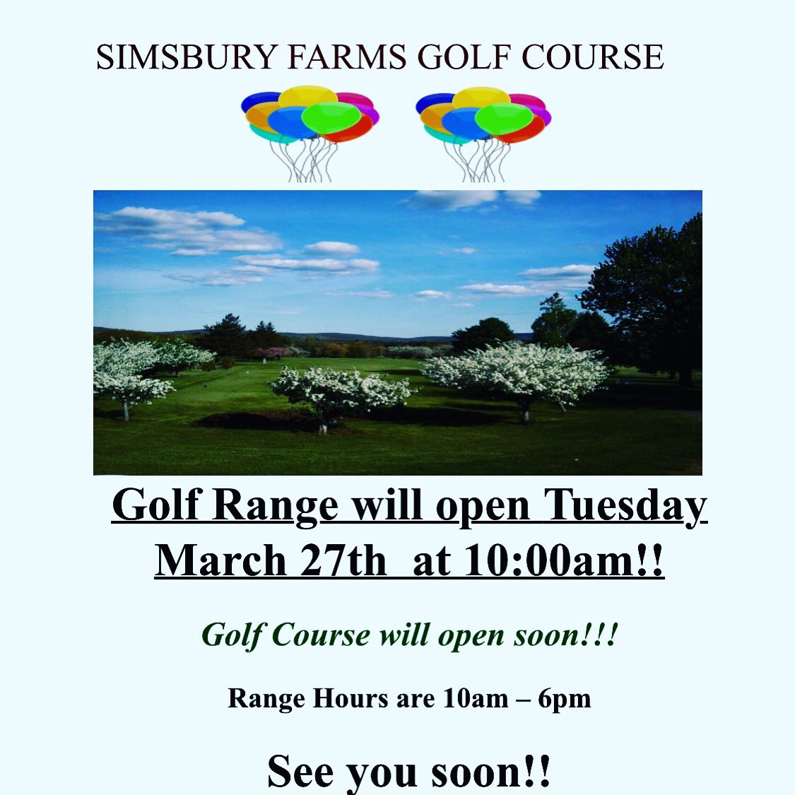 Simsbury Farms Golf on Twitter "We will see you tomorrow! Golfing