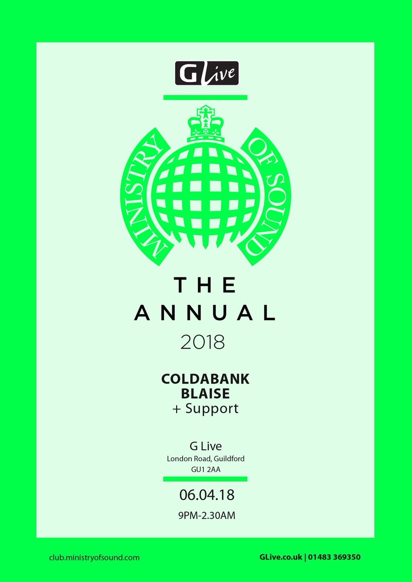 coldabank's tweet photo. Getting really excited for @ministryofsound at @GLiveGuildford next Friday 💥💥💥 Guildford gang, get ur tickets here and come shake ur stuff!!: https://t.co/tmsrprTdAb https://t.co/YaywMR3Mx5