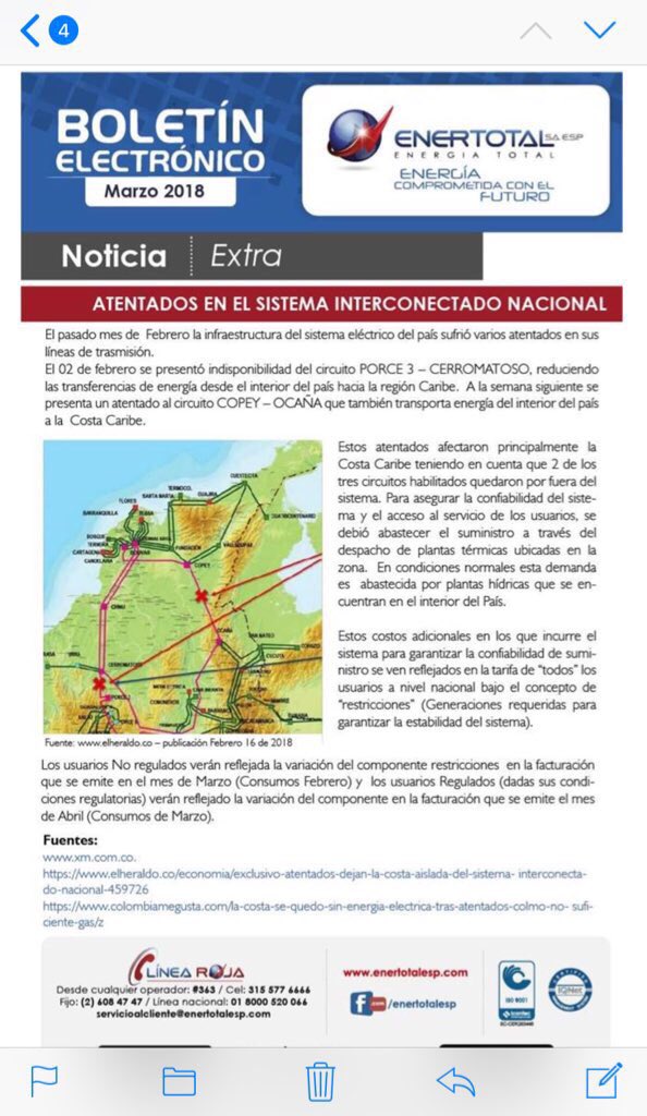 carolicek's tweet photo. Las empresas afectadas económicamente y ahora asumen el costo de los atentados terroristas del ELN con un incremento de 20 pesos por kilovatio! 

¿Algo qué decir @comisioncreg @MinMinas?! https://t.co/LldMeMqdAX