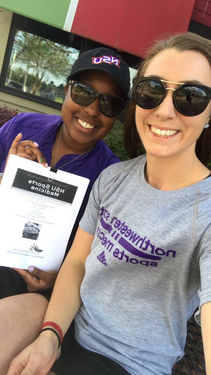 NSUDemonsSM's tweet photo. Come to Chili’s for dinner and grab a flyer from these two awesome athletic trainers in support of NSU Sports Medicine! https://t.co/jkUkfu1X5K