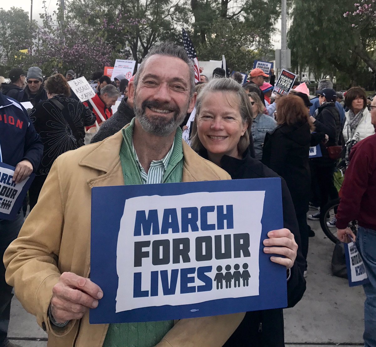 CamClarkeVoices's tweet photo. Glad to be a part of the movement for change. Amy and I walked in Burbank this past weekend. #MarchForOurLives https://t.co/SlLhChAk3S
