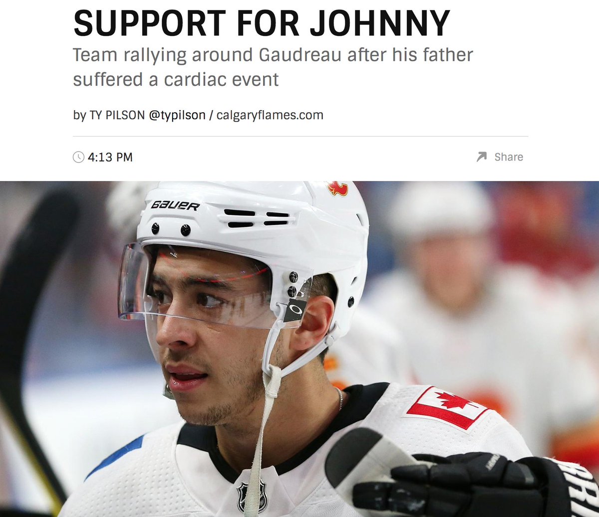 BC_MHockey's tweet photo. We're all thinking of Guy Gaudreau, Johnny's father, and the rest of the Gaudreau family at this time. Get well soon, Guy. https://t.co/9dkduS8Ssv https://t.co/qF72OEAdFh