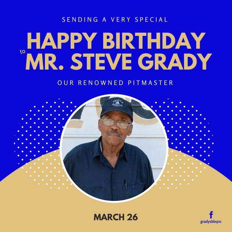 itsmygift's tweet photo. Today we celebrate the man behind our famous "Q" - 🐷
Happy Birthday Mr. Steve Grady!
#ncbbq #gradysbbqnc #wholehog https://t.co/VpX1QPBkVG