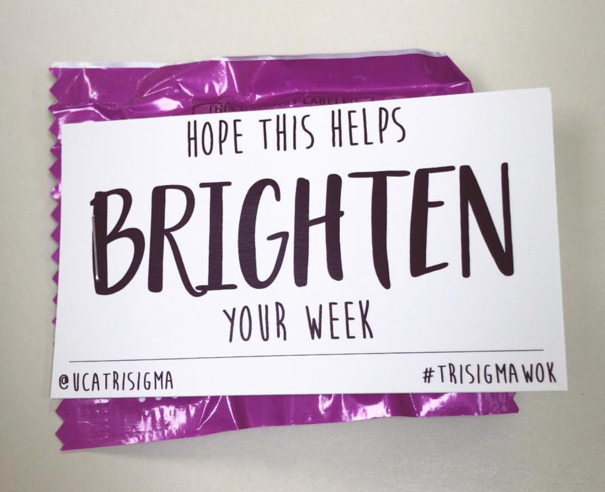 Shoutout to <a href="/ucatrisigma/">UCA ╳ Tri Sigma</a> for brightening everyone’s Monday today with yummy treats! We are so thankful to have such thoughtful Panhellenic sisters! 💜 #trisigmawok