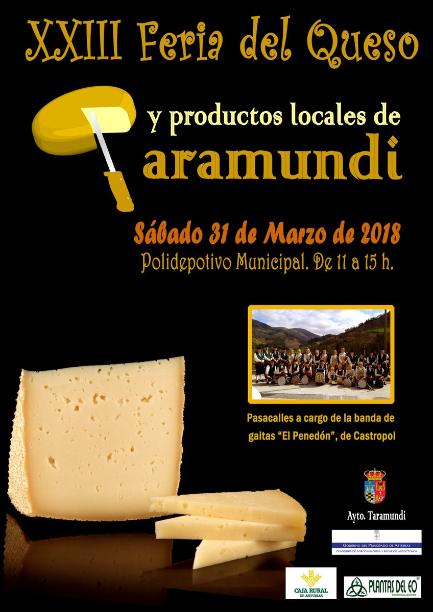 Feria del Queso y Productos locales de Taramundi. 
Cómo siempre el sábado de Semana Santa, en horario de mañana.
 🧀🧀👌