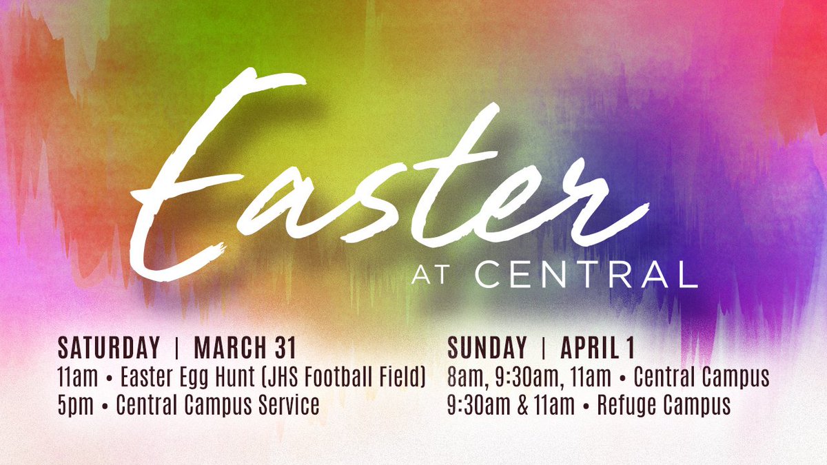 cbcJonesboro's tweet photo. We'd LOVE to see YOU this #EasterSunday at Central!! https://t.co/CDJcWZN5L3