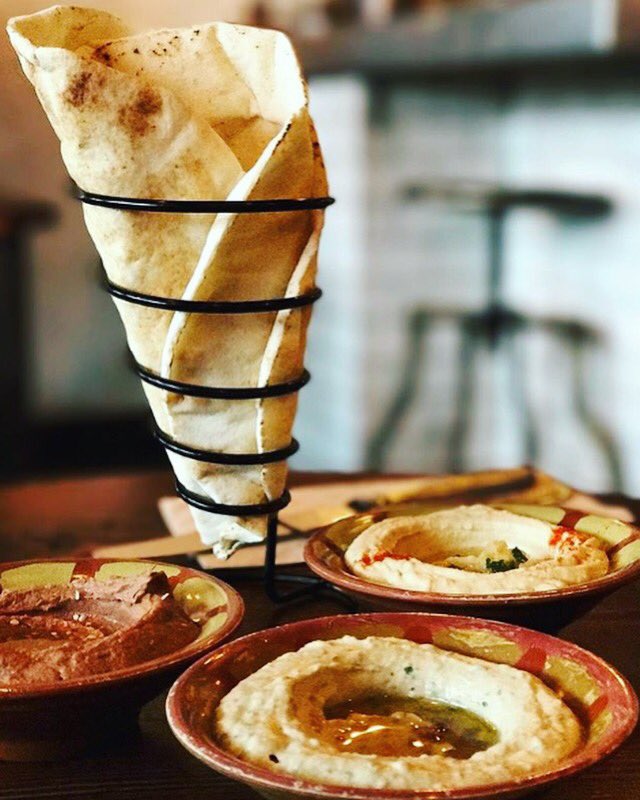 jamjarfolk's tweet photo. Turn your dining out into helping out by ordering our Hummus Trio! This month's featured flavours are Mango Chili and Pesto. It's a @MealshareYVR item, which means you can Fight Hunger, with Hunger! https://t.co/GBd1nmxqF6