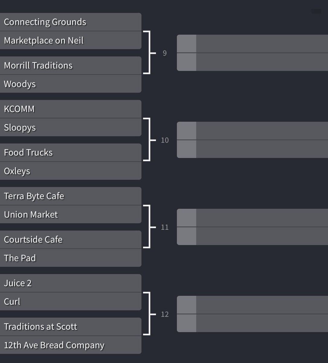 TheTabOhioState's tweet photo. Buckeyes! Leading up to this weekends Final Four we are going to do a little March Madness of our own with food on campus. You guys decide, each poll will last 24 hours and winners will advance to the next round! https://t.co/yarTmWXCgO