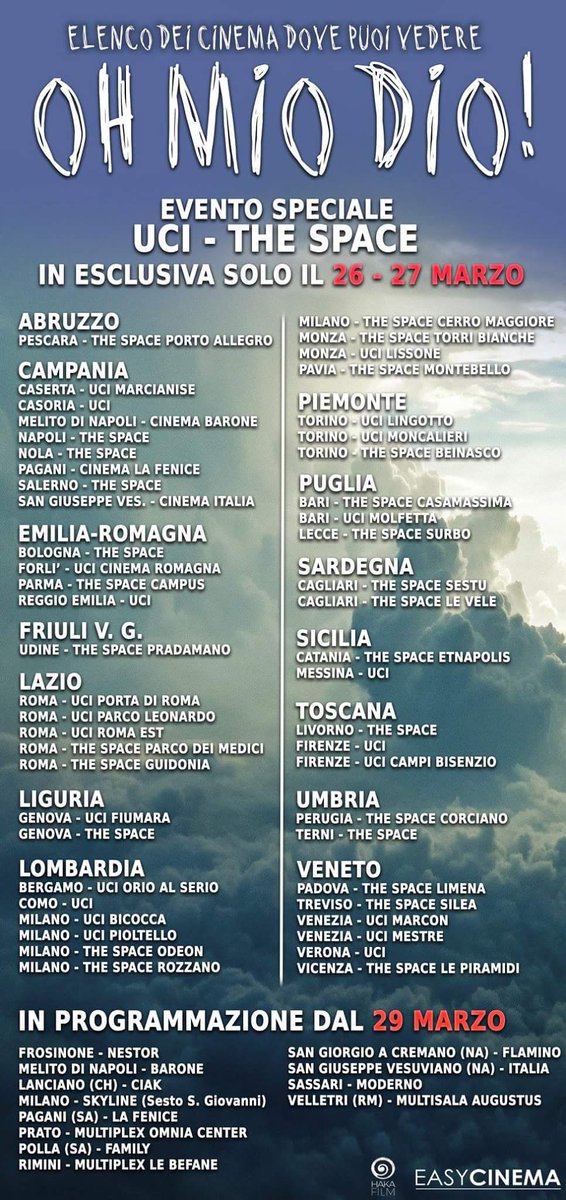 "OH MIO DIO!" un film speciale, originale, profondo. Una bellissima serata al cinema con il cast! Tutti bravissimi. Sarà nelle sale in esclusiva anche domani, assolutamente da vedere!