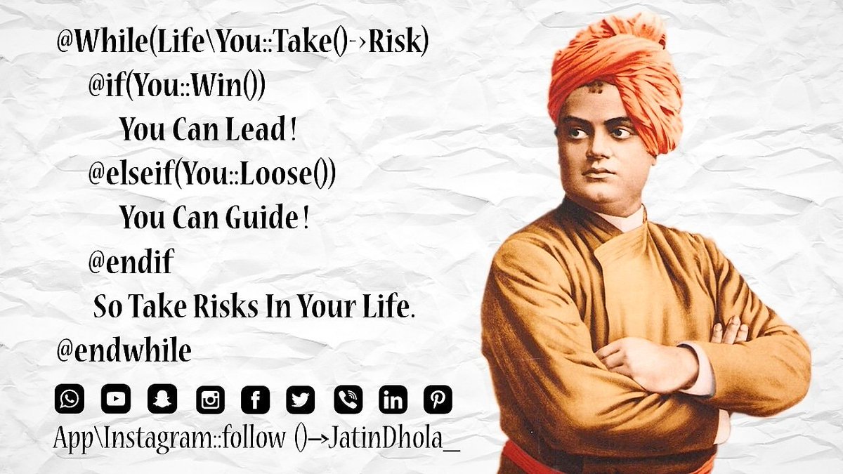 jatindhola_'s tweet image. ᴀᴘᴘ\ɪɴsᴛᴀɢʀᴀᴍ::ғᴏʟʟᴏᴡ()->@jatindhola_
.
#codemotivation #artkamart #jatindhola #codequates #computerengineer #webdeveloper
#Entrepreneur #Business #WontStop #Mindset #Success #Hustle
#Inspire #ThinkBig
#Startup #HardWork #Businessman #BeYourOwnBoss #swamivivekanand