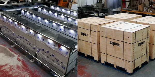 thezipbar's tweet photo. 18m of bar packed into four pallets now winging it's way to Southern Ireland for a permanent installation. Zipbar works equally well portable AND fixed. Get in touch to talk to us about your own bar #zipbar #mobilebar #portablebar #barsandevents  #ukbrewery https://t.co/vGTAsXv1xK