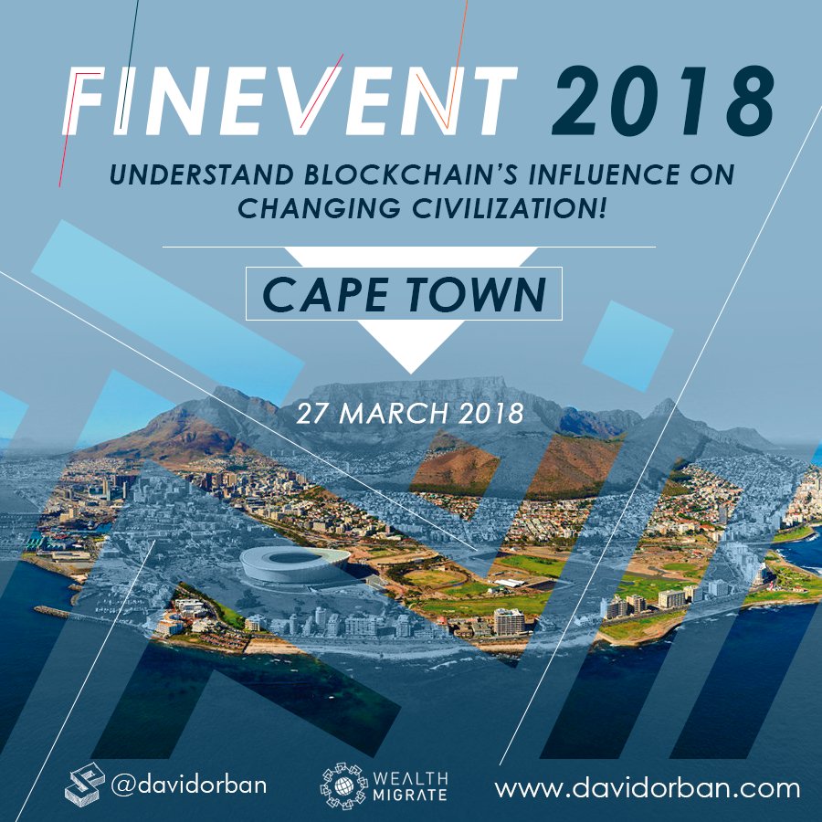 davidorban's tweet photo. Now in Cape Town, continuing my trip through #SouthAfrica, and getting ready for the #FinEvent2018 on March 27th @WealthMigrate
Tickets are available online:
CAPE TOWN
Tuesday 27 March 2018
CTICC
9.30am- 4.30pm
https://t.co/TN9kbMWb9q https://t.co/uH6nUsgpaG