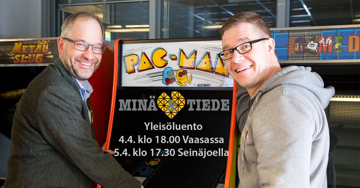 Pelit talousoppimisen tukena on aiheena Minä&amp;tiede -yleisöluennolla ke 4.4. klo 18 Vaasa-opistolla. Tervetuloa! Luennoitsijoina #univaasa #taloustiede professori <a href="/panukalmi/">Panu Kalmi 🇫🇮🇺🇦</a> &amp; #viestintä yliopisto-opettaja Olli Raatikainen <a href="/olliraa/">Olli Raatikainen</a> univaasa.fi/fi/events/etus… #pelit #talous #oppiminen