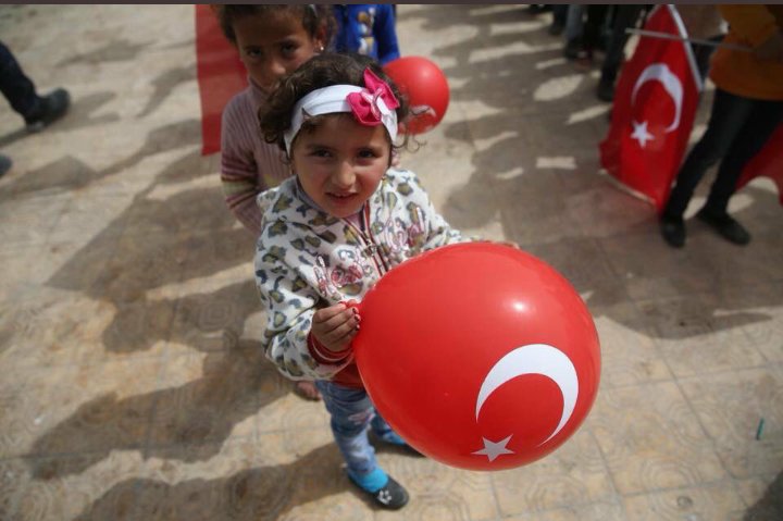 ZerdeshtM's tweet photo. Turkish propaganda claiming to have reopened a children's school in Afrin. Showing the photo of #TurkishPresident and #TurkishFlags 
#Afrin is #SyrianLand and belongs to the people of #Afrin NOT #Turkey
#stopethniccleansingofefrinun 
#StopTurkeySaveAfrin 
#GiveAfrinBack https://t.co/DZSQqKw7W2