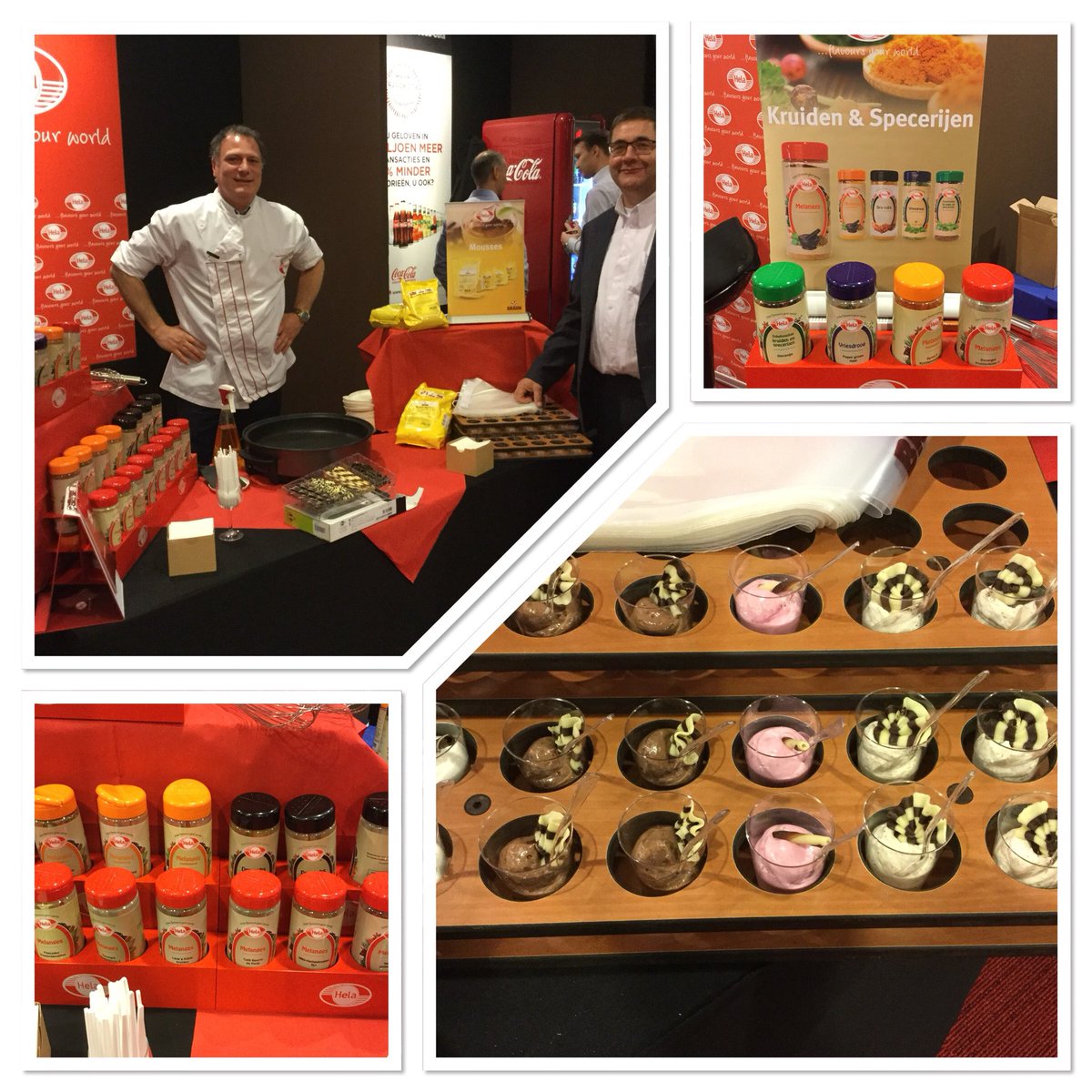 Nog een dag staat het foodservice team op de Noord-Hollandse Horecabeurs in het AFas stadion .
#Hela thissen #mousse #melanges #speciaalsaus