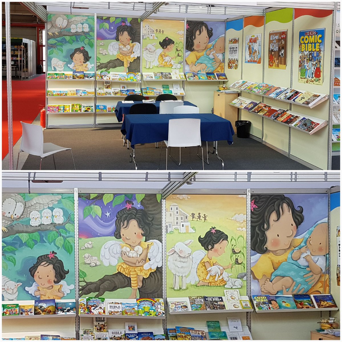 SuzanneWH's tweet photo. Jenny, the Shy Angel is hovering above the @lionhudson stand at #Bcbf18 #bolognafiera #bolognabookfair @bochildrensbook. Thanks to author Anne Booth @Bridgeanne and @ruthhearsonillustrator. Beautiful work - rights available. https://t.co/9X0Sjuxbor