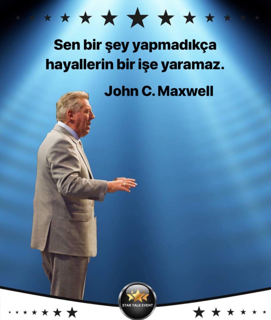 startalkevent's tweet photo. Sen bir şey yapmadıkça hayallerin bir işe yaramaz.
John C. Maxwell
#startalkevent2 #convention #johncmaxwell #lider #startalkevent https://t.co/C9FHBZxY9b