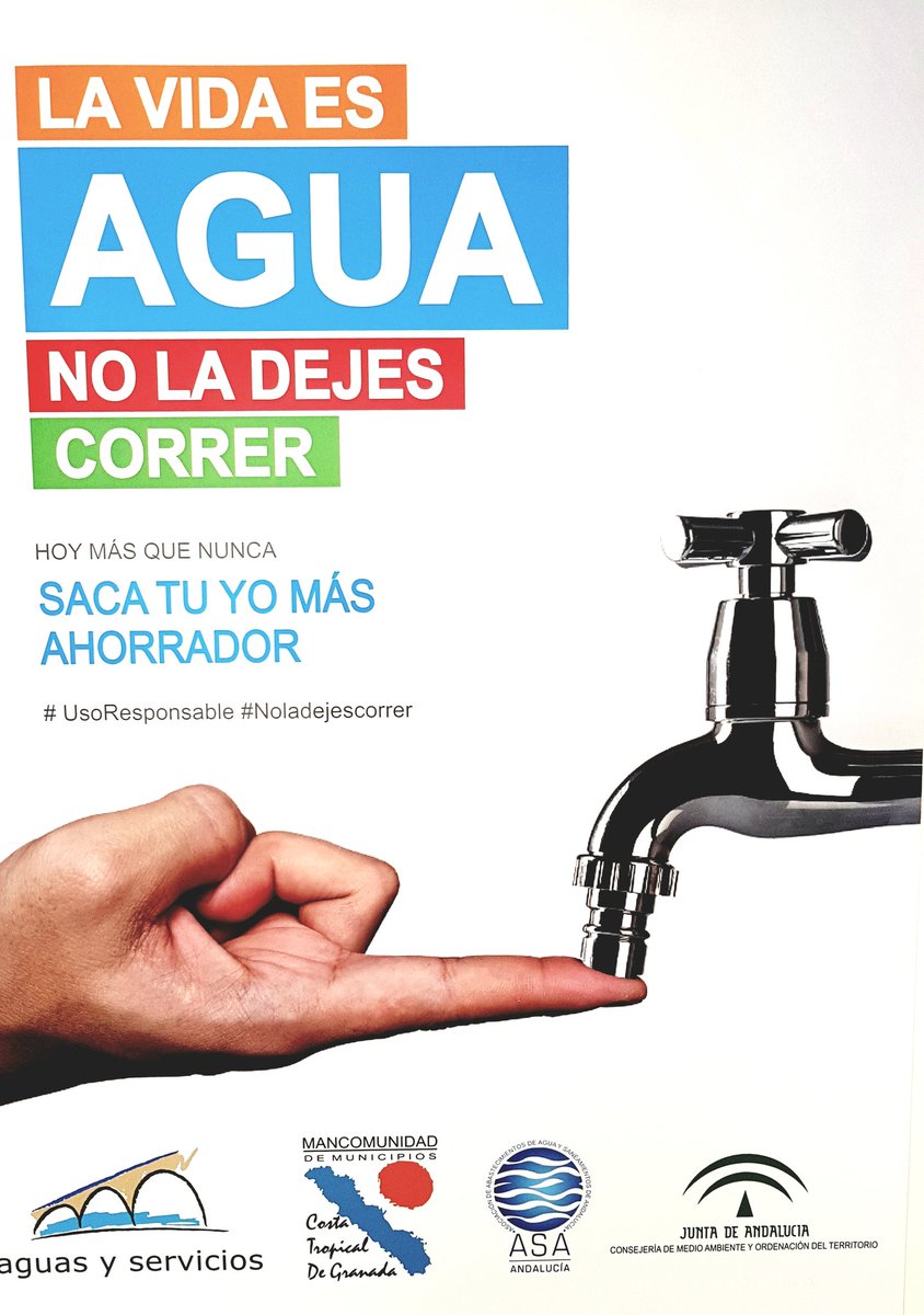 MCostaTropical's tweet photo. El agua es vida, salud, higiene, naturaleza... el tantas cosas importantes que no podemos dejarla correr y que se pierda por el desagüe. 
Súmate a nuestra campaña y ahorra agua por el bien de tu bolsillo y nuestro planeta.
#MCostatropical
#AguasyServicios https://t.co/stBvseUIe5
