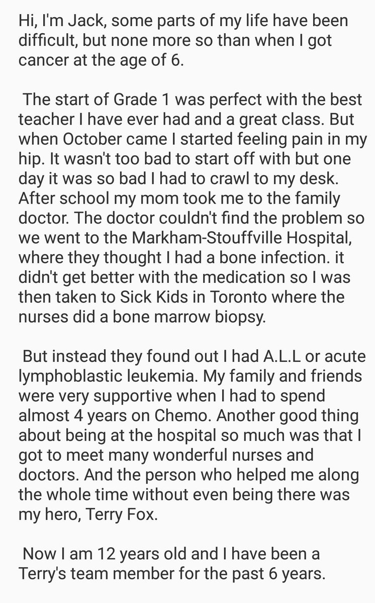 Bmill35's tweet photo. I'm honored to profile another courageous boy from my #TerryFoxMask.
Jackson, or "Lyncher" as he's asked me to call him, was forced to put his childhood on hold while he spent 4 yrs kickin cancer's ass ๐ฅ!
#warrior
Donate at the link to join the fight!
https://t.co/kB64foIs7v https://t.co/jFQvyYFTGp