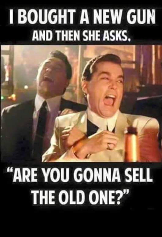 MotorcycleDav's tweet photo. RT @laxammosd: The wife always has the best jokes. #gunowner #gunmemes #nra #2a #guns #gunsandammo #ammo #calguns #gunclub #firearms #mondaymotivation #ammostore #sandiego #california #marriage #calguns #pewpew #pewpewlife https://t.co/YrIL7F7AvK