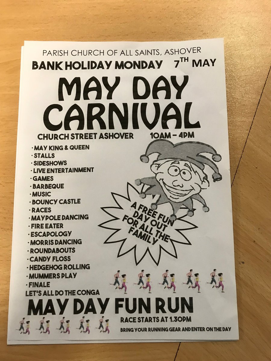 AshoverHall's tweet photo. May Day fun in Ashover.... why not pop by for a day of family fun....? #ashover #derbyshire #carnival #party #peakdistrict #mayday #familyfun https://t.co/RakDvBaUYK