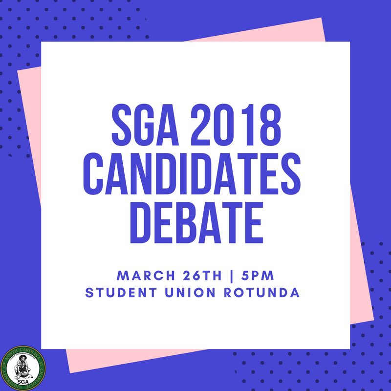 UNCC_SGA's tweet photo. Our SGA candidates debate will be live streamed on our Instagram page starting at 5pm. https://t.co/VXSG0Ogv0I