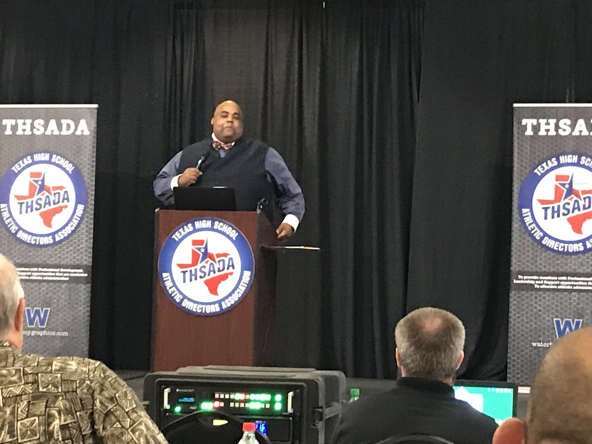 PutterRenee's tweet image. Listening to Dr. Marcus Nelson - Superintendent of Waco ISD as he gives valuable information on “Working with Staff/Parents/Community and ISD Relationships” #THSADA @CFBathletics