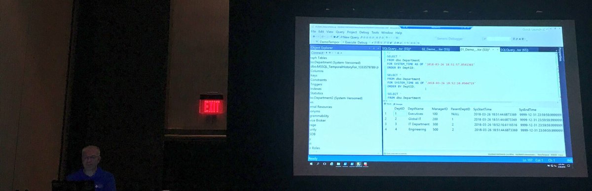 nanoDBA's tweet image. In the temporal tables tardis with 🦆@DBAduck    #SQLintersection