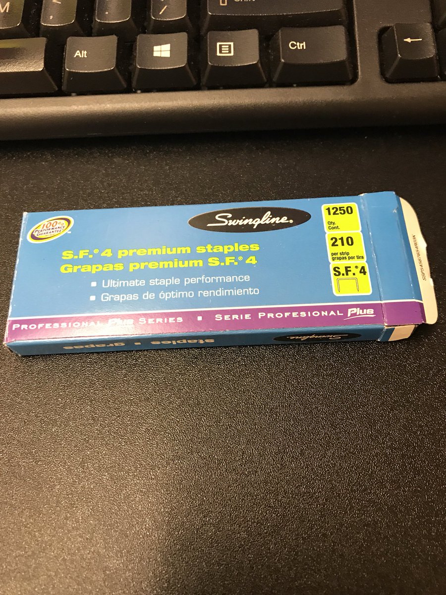 speckertj's tweet photo. @swingline help me understand this...there are 6 strips in the box.  The box says there are 210 staples on each strip.  Is the quantity really 1250 then? https://t.co/VbqyaFIsxp