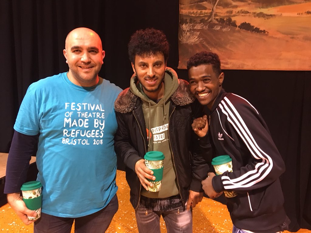 WeArePhosphoros's tweet photo. We loved ‘Lost Sheep’ this evening at @actatheatre #refugeeREACT festival. Funny, warm and gentle. Lovely to meet another refugee drama group that started in a housing project. Well done on your second ever production, friends, keep at it and you’ll fly 💜 https://t.co/nLXrinAXSj