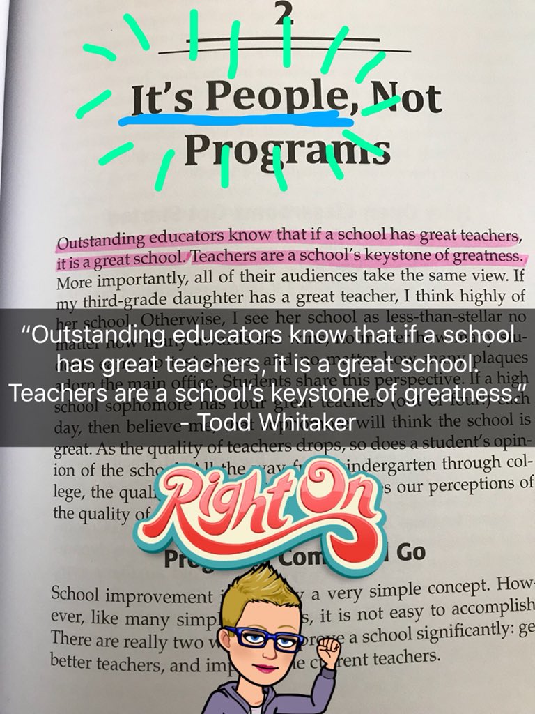 JenniClarkReads's tweet photo. This is SO important! It IS people, not programs, that truly make a difference! Sometimes a mandatory approach to a program kills good teachers’ ability to do great things! @TaraMartinEDU #BookSnaps #SGESDoves https://t.co/SgN9ErNu0W