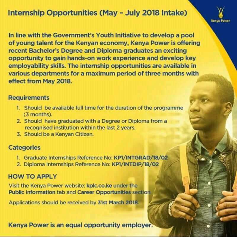 KhakaliP's tweet photo. Internship opportunities at KPLC
 https://t.co/RsqBgA2ak8