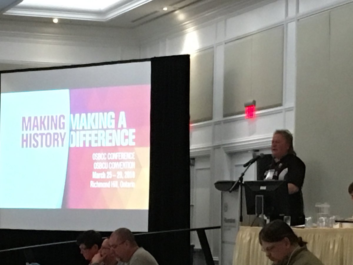crafter23's tweet photo. Don Postar addresses delegates with the H&S report. #local3396 would like to thank Don for his many years of service and advocacy for H&S with the @OSBCU and education workers @CUPEOntario #OSBCU_MakingHistory https://t.co/cchQ1uHvSe