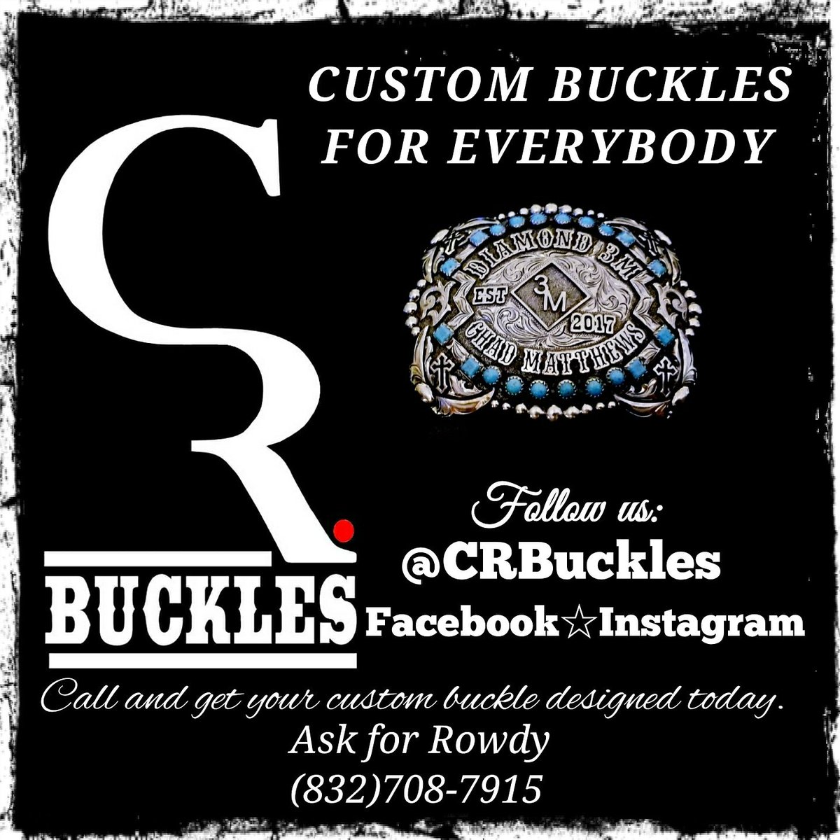 Rowdy_Robertson's tweet photo. Let us at CR buckles know how we can help make your design a reality. #trophybuckle #trophybuckles #bletbuckle #rodeo #horseshow #APHA #AQHA #Ranchbuckle #ranch https://t.co/VJN2Rhm7Ku