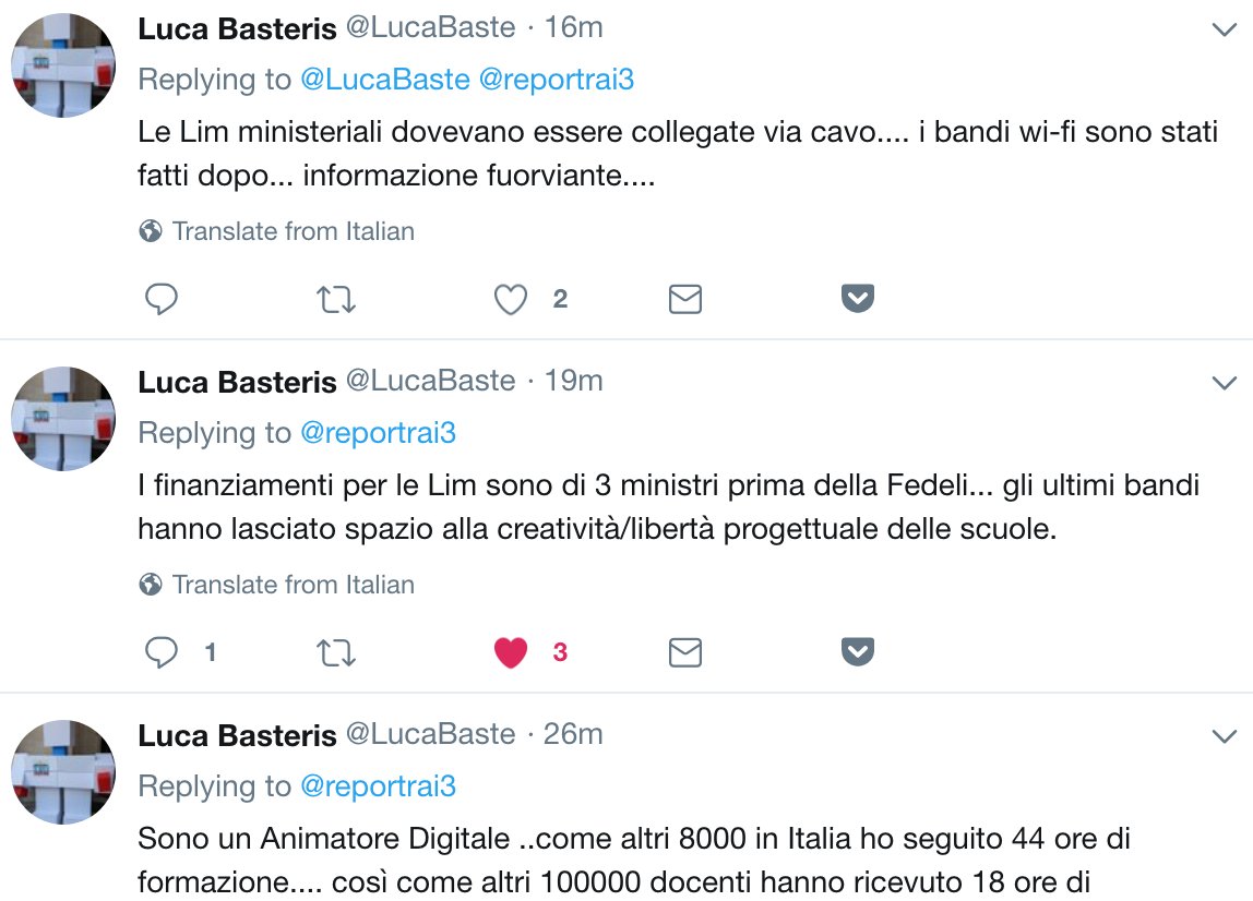 damienlanfrey's tweet photo. Ciao @reportrai3, questi sono docenti della scuola italiana, e sono tanti, a cui stasera avete mancato di rispetto con un servizio "banale, pretestuoso e vuoto" (cit @PaolaLisimberti). Digitale è accesso alla conoscenza, inclusione, studente al centro #thisisnotserviziopubblico https://t.co/WrAdL0ccDI