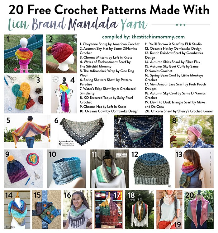 LionBrandYarn's tweet image. Wondering what to #crochet with Mandala Yarn? Check out these 20 free patterns &amp;gt; lby.co/2unNcfr Don't forget, all #Mandala is 25% off now! Stitch with #ColorConfidence