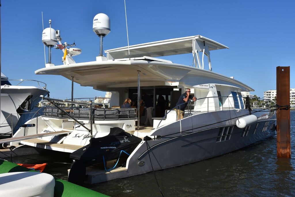 IntlOpulenceMag's tweet photo. @pbboatShow recap: @TransMediaGroup introduces Silent Yachts, the first and only oceangoing production yachts in the world that are fully solar sustainable and exclusively powered by solar energy ☀ https://t.co/ndItWZeuKn