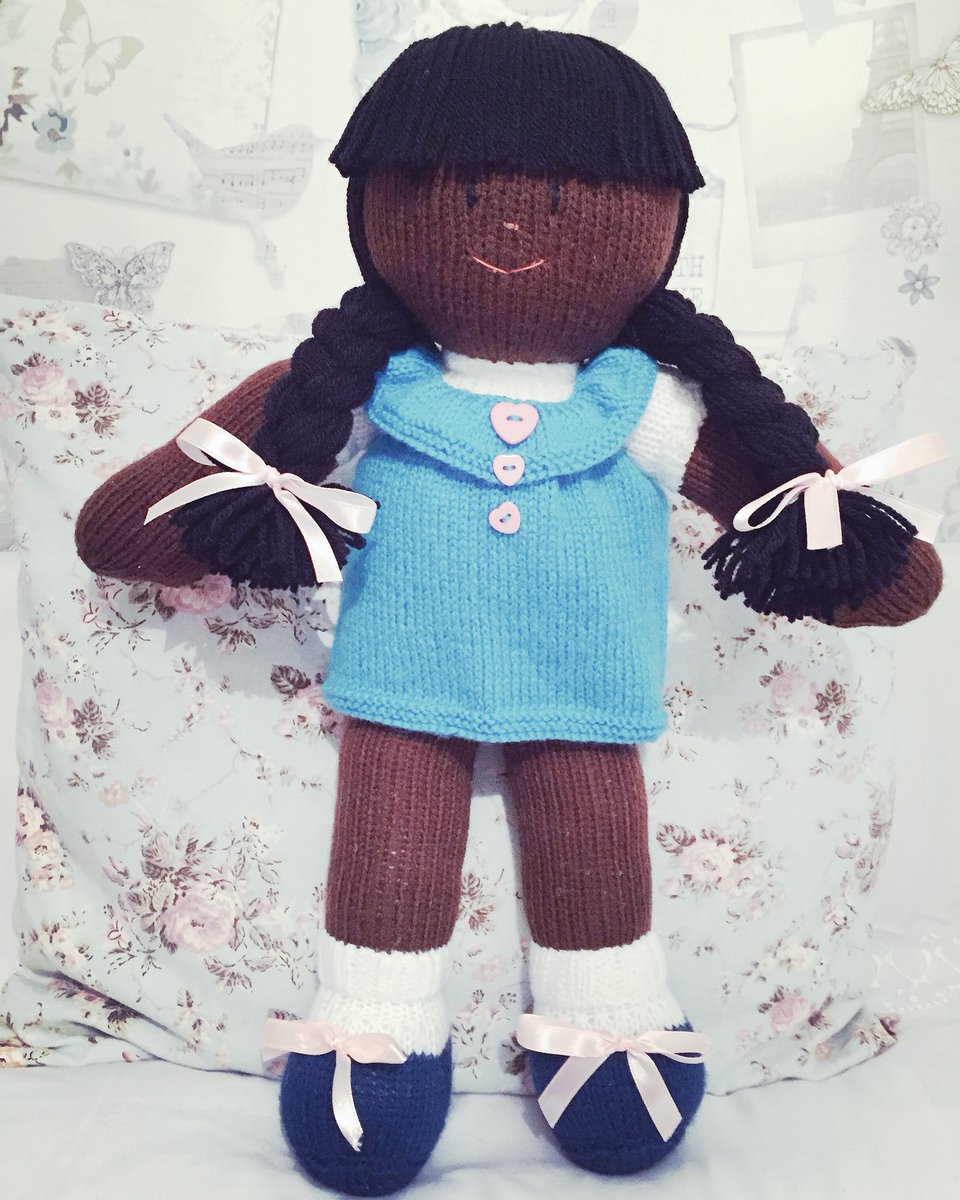 This little lady is still in store and waiting for her forever home. BerryboutiqueGifts.etsy.com #knitteddoll #dolls #Knitting #handmade #etsygifts