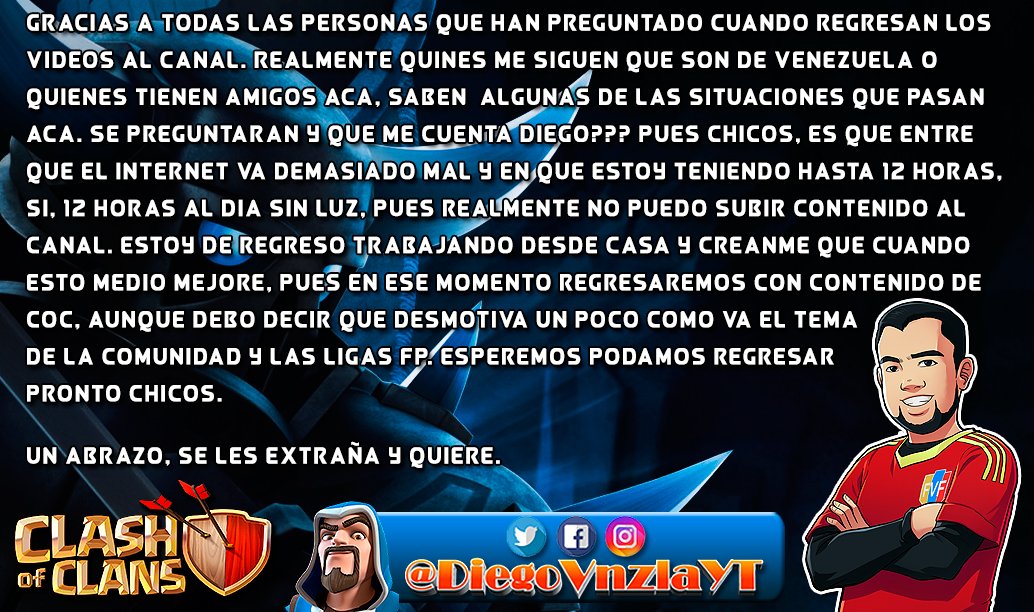 Para las personas que me escriben, les dejo el motivo por el cual estoy fuera e inactivo en el canal 😟 de corazon espero regresar pronto ya sea con COC, CR o cualquier otro tipo de contenido para el canal 🤪👍 #EntreMancosNosEntendemos
