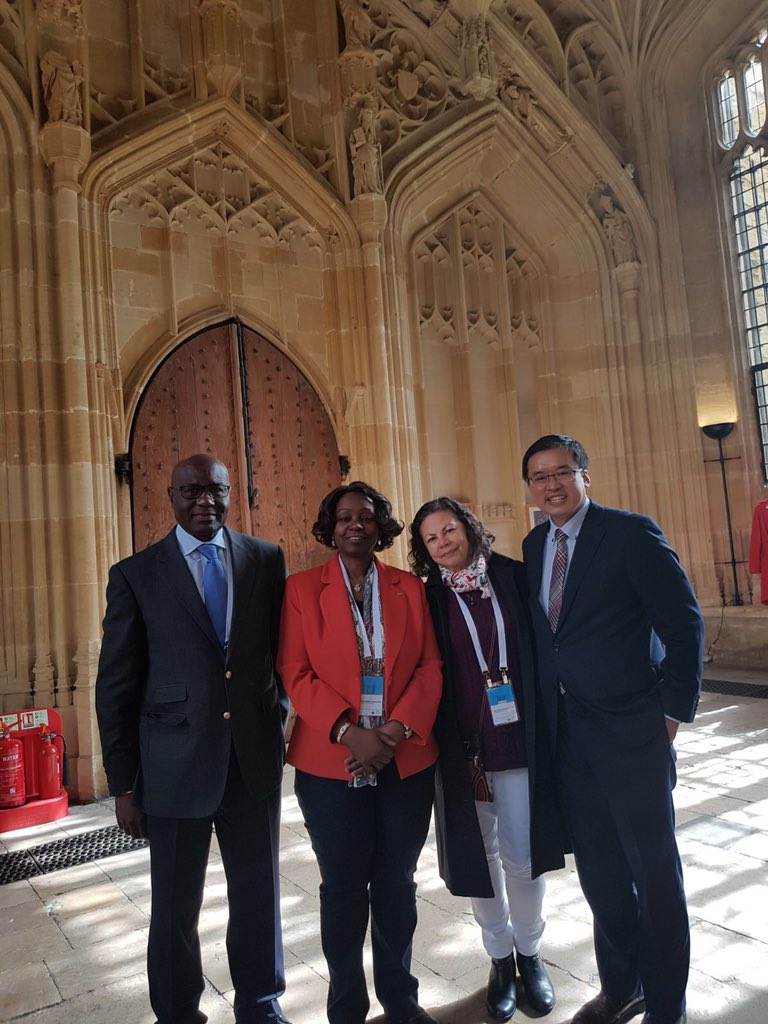 Gabon_UK's tweet photo. The Ambassador of #Gabon in UK this morning at the World Literacy Summit #WSL2018 in Oxford with the Princess Laurentien of Netherlands the Mayor of Oxford and colleagues Ambassadors https://t.co/FN4FKcZVmR