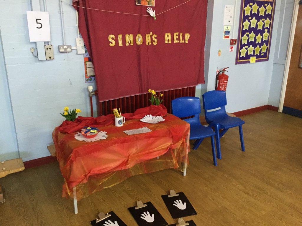The Prayer Stations are ready for tomorrow’s Holy Week prayer day.