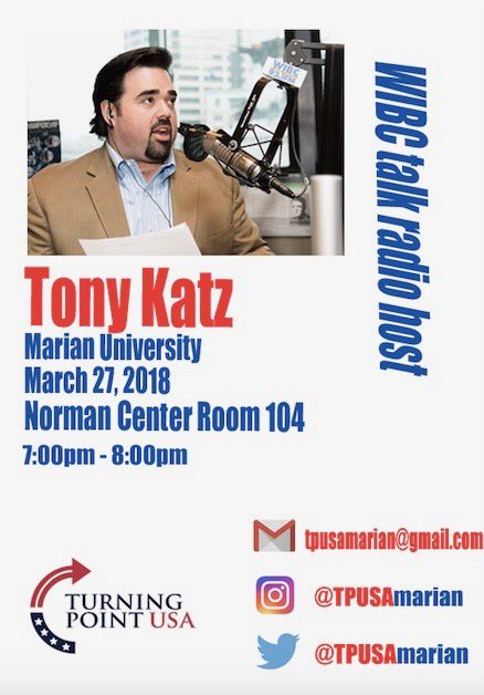 Tomorrow is the day! Come to Norman’s Center 104 at 7pm to hear <a href="/tonykatz/">Tony Katz</a> speak. We are excited and hope to see you there!