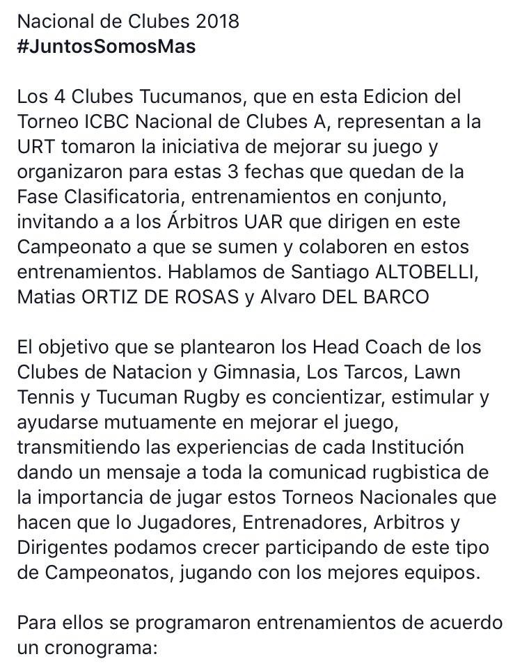 TucumanRugby's tweet photo. Nacional de Clubes 2018 #JuntosSomosMas 💪🏻💪🏻 https://t.co/siGrgTEydC